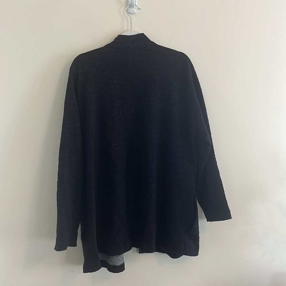 Eileen Fisher Organic Cotton Tencel Open Front Long Line Cardigan Sweater Duster - Picture 5 of 6
